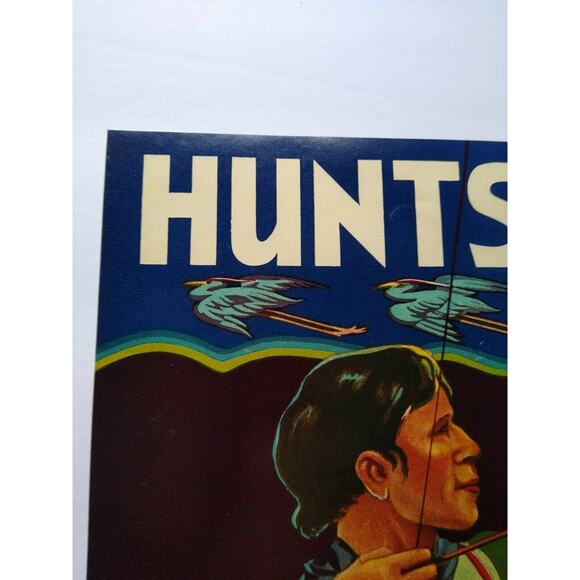 Huntsman Brand Fruit Crate Label Original 1940s Cranes Bow & Arrow Waverly FL - Picture 4 of 5